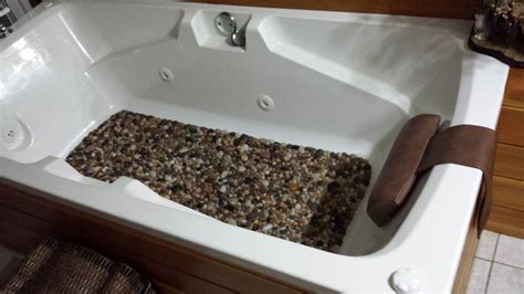 River Rock Mat I Made To Decorate The Bottom Of Our Bathtub The Mat