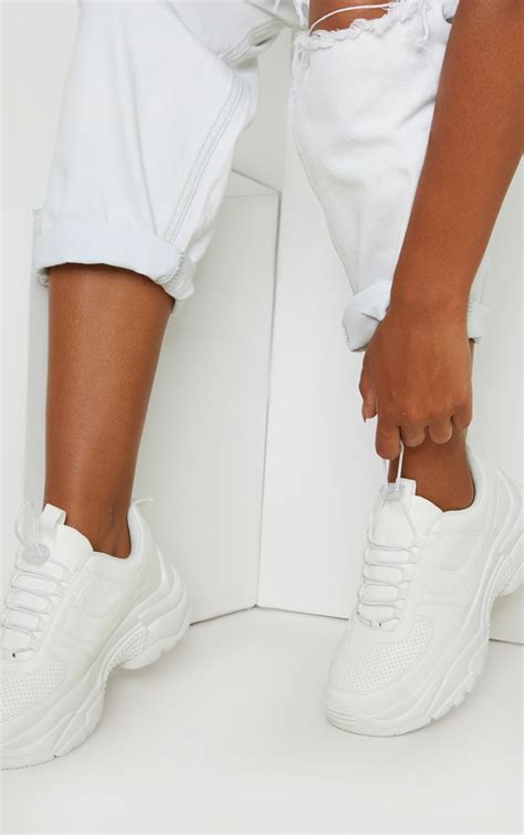 White High Arch Chunky Sole Trainer Shoes Prettylittlething Qa