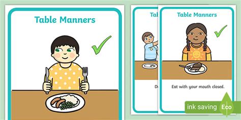 Table Manners Rules Display Posters Teacher Made
