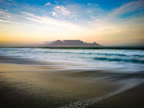 South African Sunset Sunrise Sandy Coast Cape Town South Africa Stock