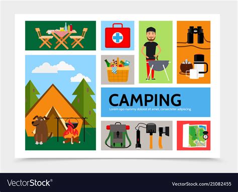 Flat Outdoor Recreation Infographic Template Vector Image
