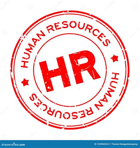 Grunge Red Hr Word Abbreviation Of Human Resources Round Rubber Stamp