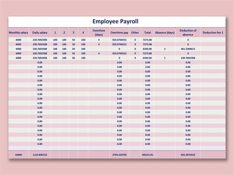 Excel Of Employee Salary Payrollxlsx Wps Free Templates