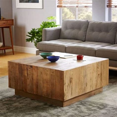 Each of the items in this collection includes a live wood edge and metal legs.constructed of natural acacia wood, the knots and cracks add to the wood's character.a clear natural finish enhances the beautiful features of each piece of wood. West Elm Inspired DIY Coffee Table - diycandy.com