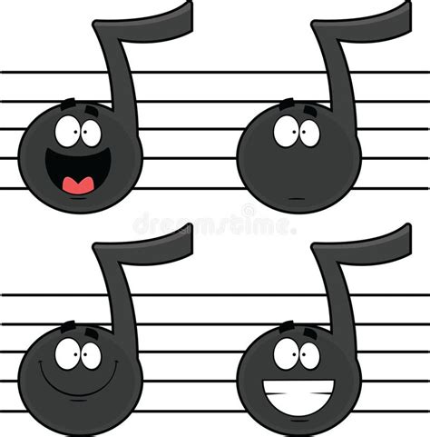 Set Of Cartoon Music Notes Stock Vector Illustration Of Cartoon 40234247
