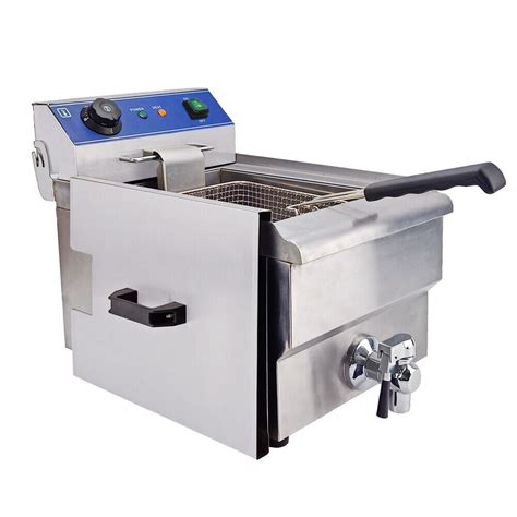 Electric Deep Fryer Single Basket Commercial 10l Fat Chip Stainless