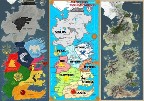 The Seven Kingdoms Of Westeros The Bastard Names Of The Seven