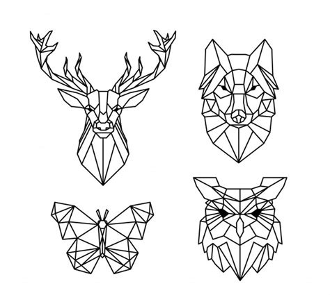 Pack De Tatuajes De Animales Poligonales Geometric Drawing Geometric