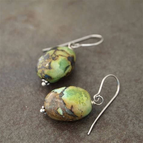 Green Nature Turquoise Earrings By Wildharegems On Etsy Turquoise