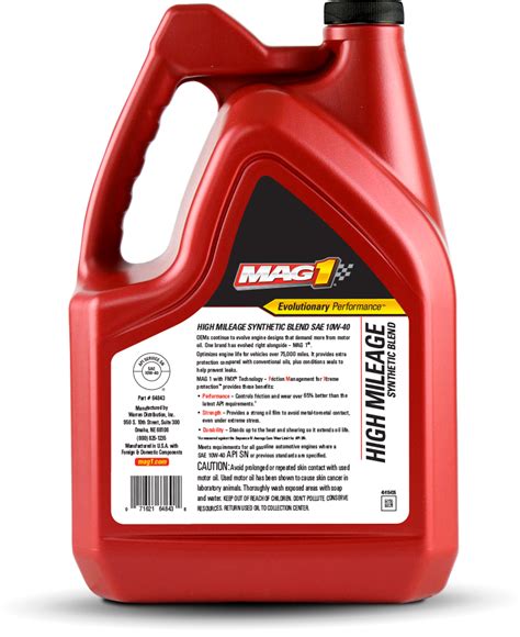 Mag 1 High Mileage Synthetic Blend 10w‑40 Motor Oil