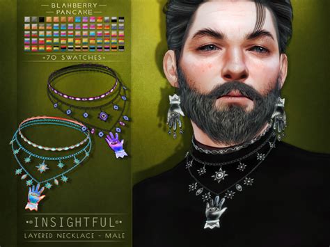 Blahberry Pancake Insightful Layered Necklace Male The Sims 4