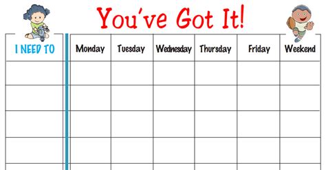 Free Printable Weekly Behavior Chart Youve Got It Acn