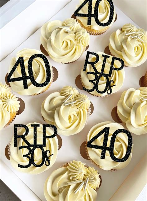 Rip 30s Cupcake Toppers 40th Birthday Cake Toppers Happy Etsy
