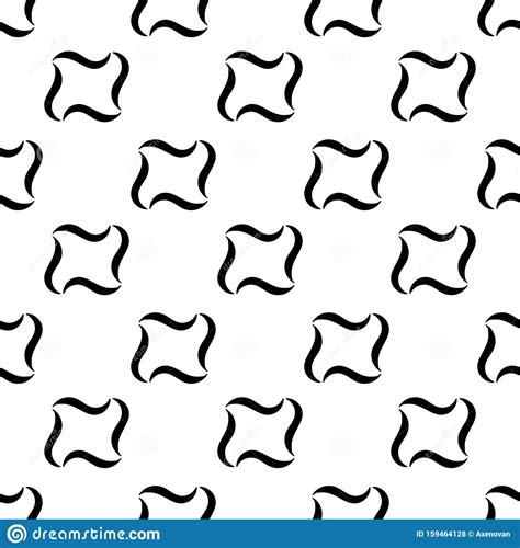 Vector Seamless Pattern With Hand Drawing Abstract Shapes Black And