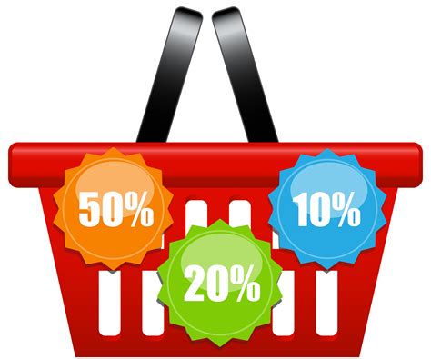 Shopping Basket With Discount Icons Png Clip Art Image Gallery