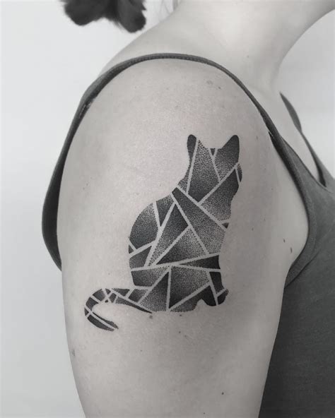 Geometric Cat Tattoo By Oliver Whiting