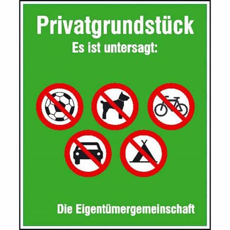 Es sind witzige türschilder für küche, kinderzimmer oder teenager zimmer dabei, aber auch witzige sprüchebilder, die man im partykeller aufhängen kann. Hinweisschild - Grundbesitzkennzeichnung Privatgrundstück ...