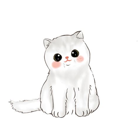 Hand Drawn Cute Kitten Illustration Hand Drawn Animals Cat