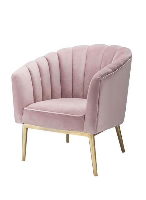 Acme Colla Sloped Arm Tufted Accent Chair In Blush Pink And Gold Accent Chairs