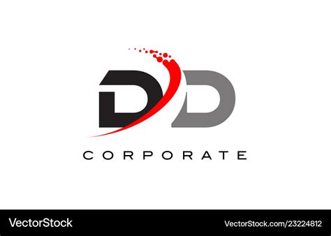 Dd Modern Letter Logo Design With Swoosh Vector Image