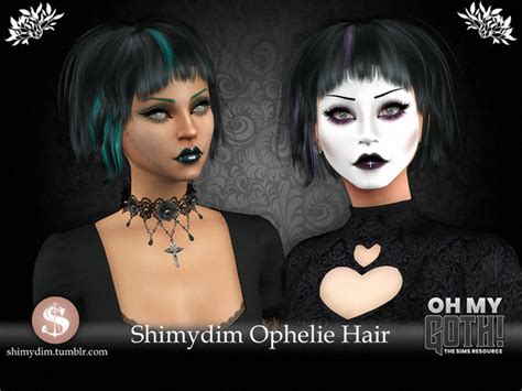 The Sims Resource Oh My Goth Ophelie Hairstyle