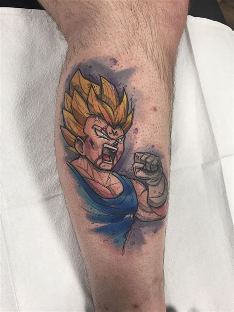 Majin Vegeta Watercolor Tattoo — Done By Steve Oker Niteowl Tattoo In