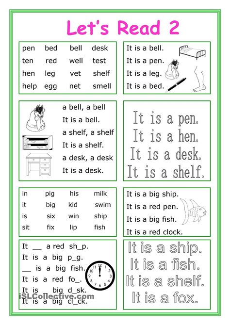 Lets Read 2 Phonics Reading Reading Comprehension Worksheets