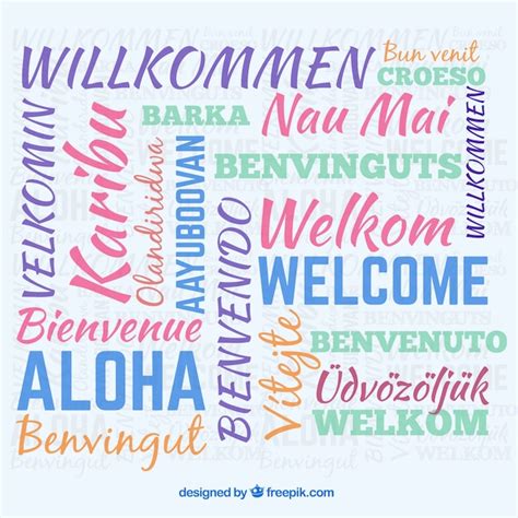 Fondo De Composición De Bienvenido En Idiomas Diferentes Vector Gratis