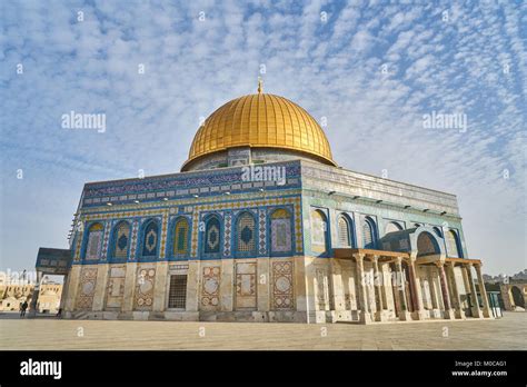 Panorama Of Mosque Of Al Aqsa Dome Of The Rock On Temple Mount