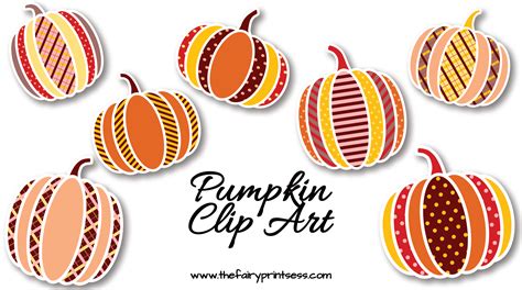 Pumpkin Clip Art Set Fun Patterns For Fall Polka Dot
