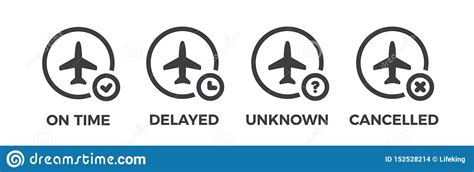 Flight Status Icons Airport Information On Time Unknown Delayed