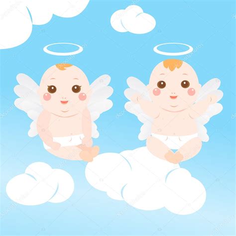 Two Baby Angels Two Baby Angel — Stock Vector © Quinky