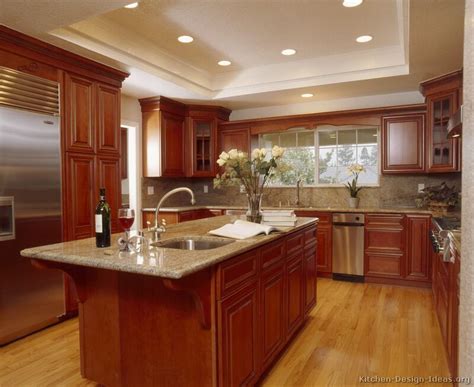 Discover (and save!) your own pins on pinterest. Cherry cabinets, light wood floor with light countertops...and stainless steel. | Kitchen ...