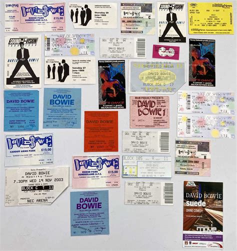 Lot 123 David Bowie Ticket Collection