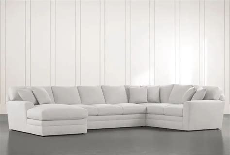 Prestige Down Light Grey 3 Piece Sectional With Left Arm Facing Chaise