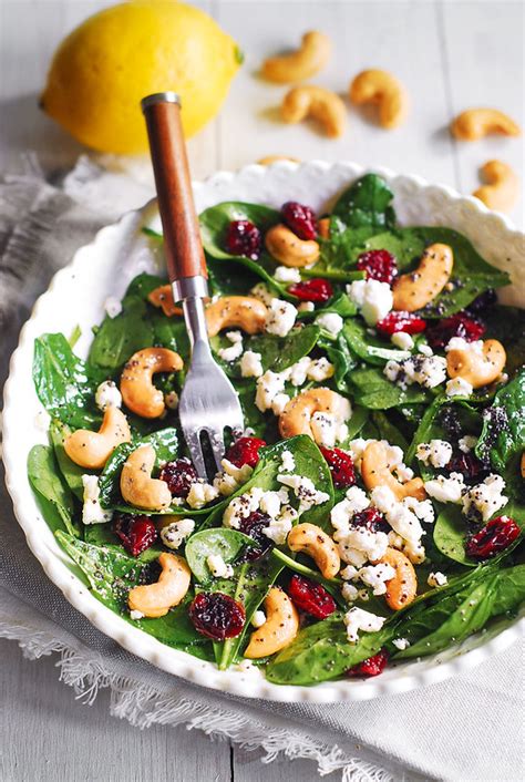 Cranberry Spinach Salad With Cashews And Goat Cheese Our Healthy