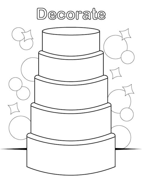 Decorate The Cake Coloring Page Etsy