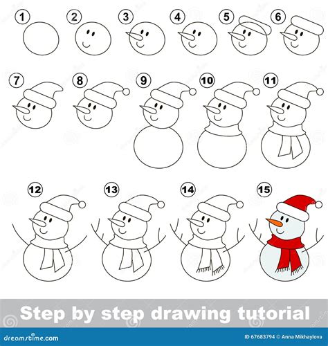 Step By Step Drawing For Kids Snowman Great For Preschool And