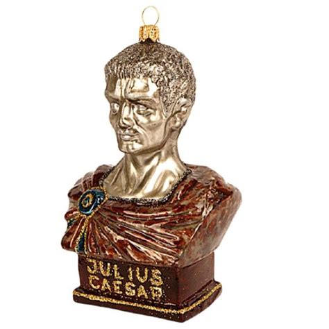 Julius Caesar Bust Polish Glass Christmas Tree Ornament Roman Empire