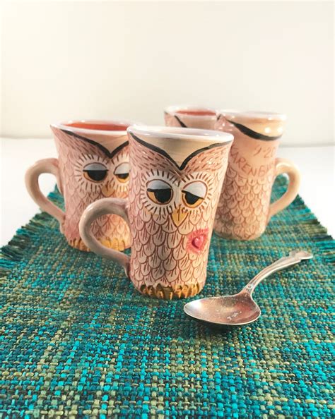 Comical Sleepy Owl Espresso Cup Owl Collector T That Is Etsy