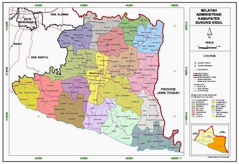 Profil daerah profil kabupaten sleman. Peta Kabupaten Gunungkidul