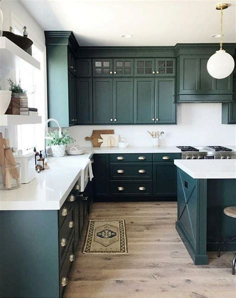 10 Kitchens With Dark Green Cabinets