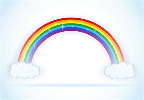 Abstract Rainbow With Clouds Vector Illustration Vector Art At