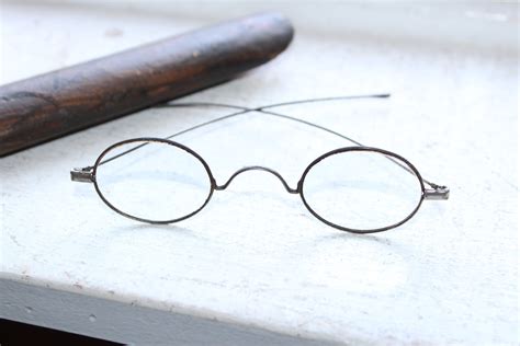 antique eyeglasses with case civil war era 1800s santa spectacles