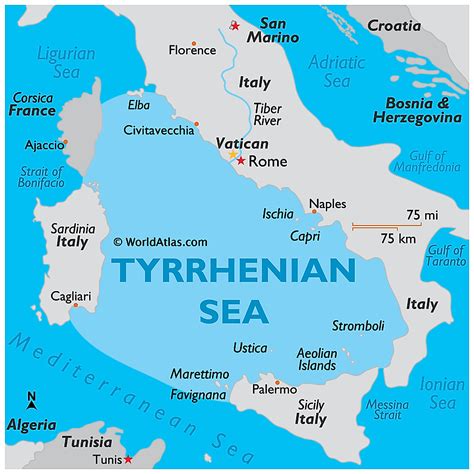 Tyrrhenian Sea Worldatlas