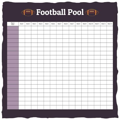 Printable Football Pool Template