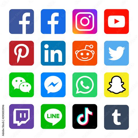 Square Social Media Or Social Network Flat Vector Icon For Apps And
