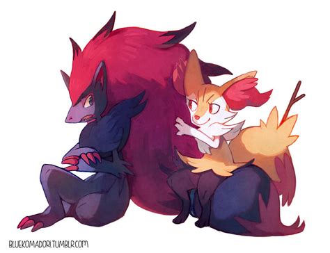 Zoroark And Braixen By Bluekomadori On Deviantart