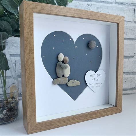 Engagement Pebble Art Engagement Pebble Picture Personalised