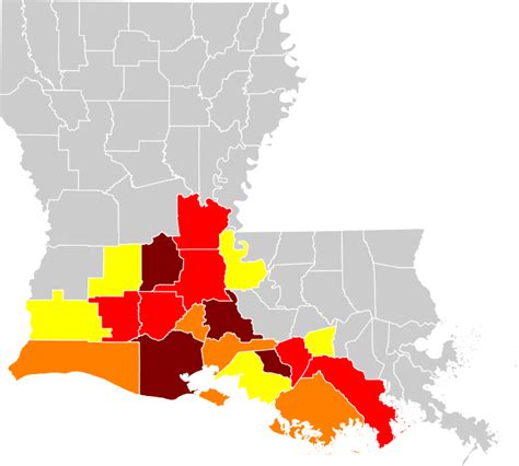 Louisiana Cajun French Speakers By Parish Population Brown 20 30